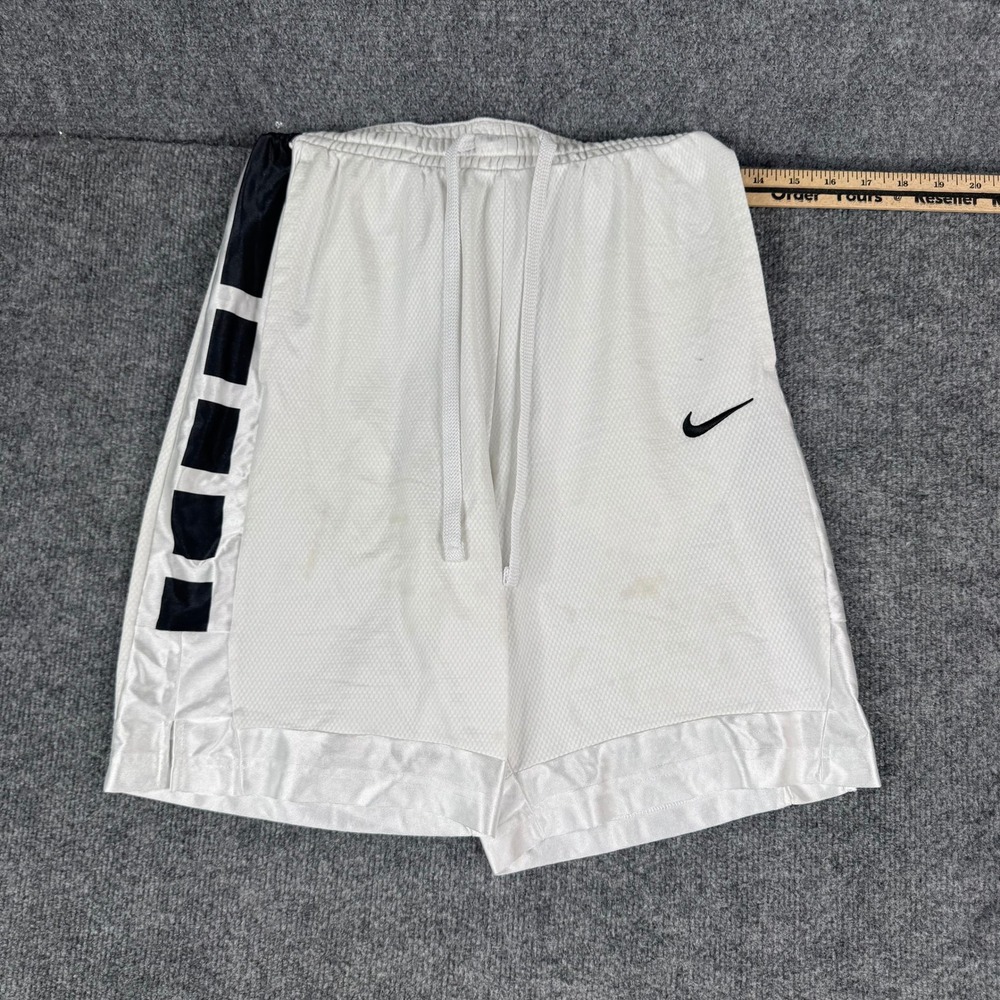 Nike Basketball Shorts Mens Size Small White Dri-Fit Mesh Athletic Side Stripe